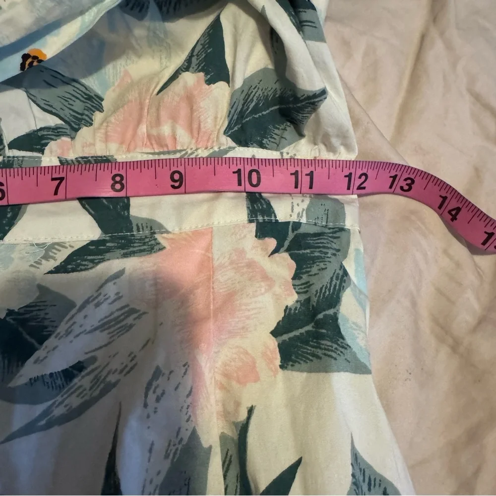 Billabong the Salty Blonde White and Green Leaf Print Mini Dress New beach chic - Picture 11 of 11